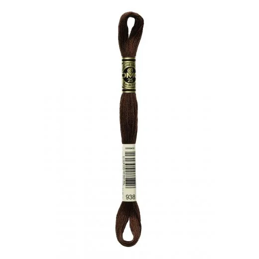 DMC Sticktwist Mouliné Spécial - 938 kaffeebraun sehr dunkel