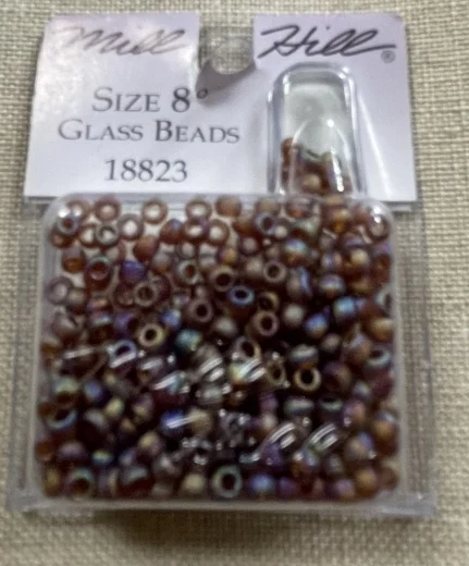 Mill Hill 18823 Pony Beads Size 8/0 - Frosted Opal Smokey Topaz