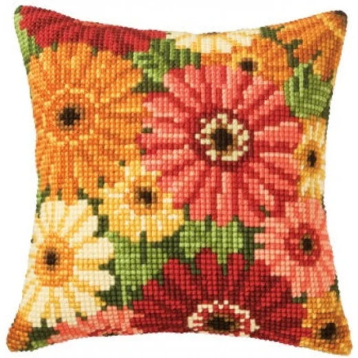 Vervaco - Kreuzstichkissen Gerbera