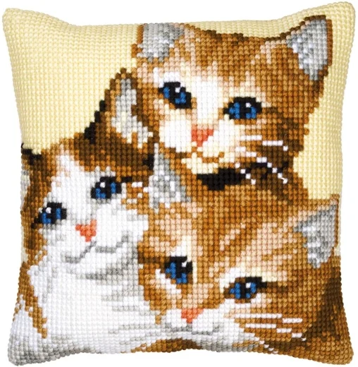 Vervaco - Kreuzstichkissen Katzen