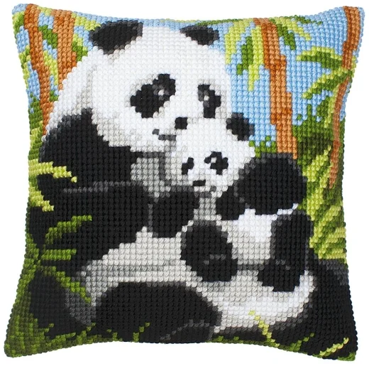 Vervaco - Kreuzstichkissen Pandas