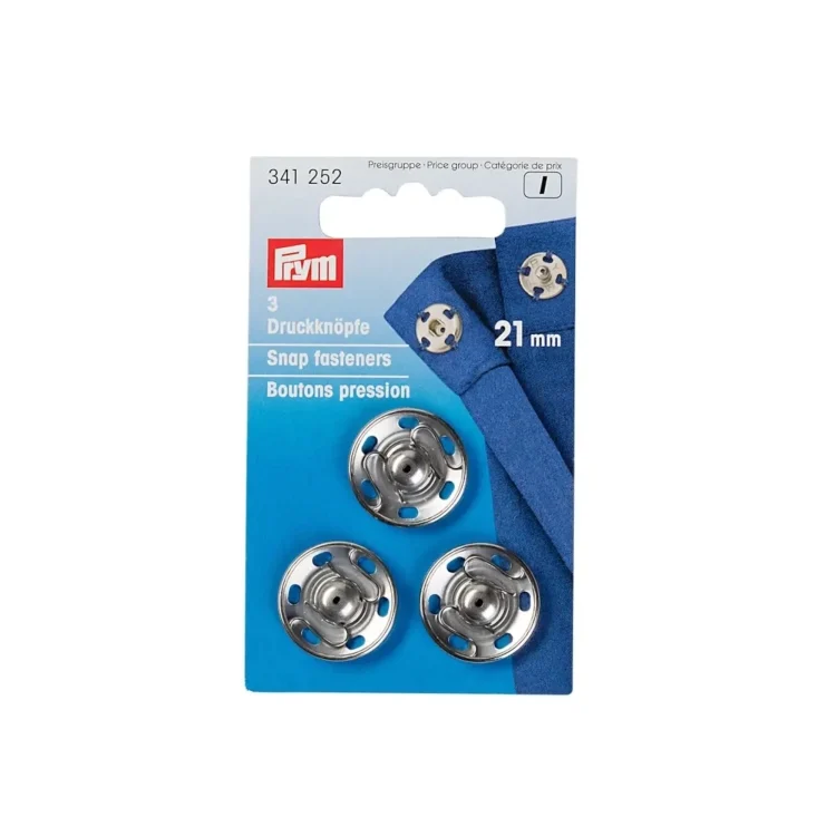 3 Druckknöpfe silber, 21 mm