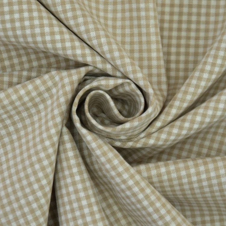 Baumwoll-Karo Zefir 0,25 cm beige