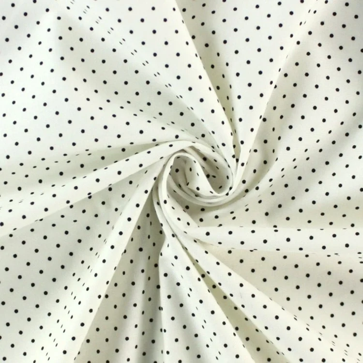 Baumwoll Popeline Cottage Dots, weiß schwarz