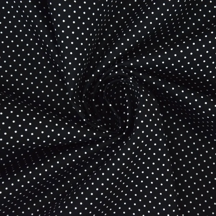 Baumwoll Popeline Mini Tupfen, schwarz