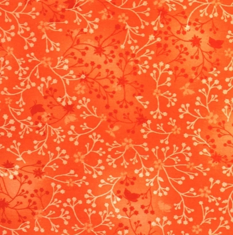 Baumwoll Popeline Ranken 2, mandarin