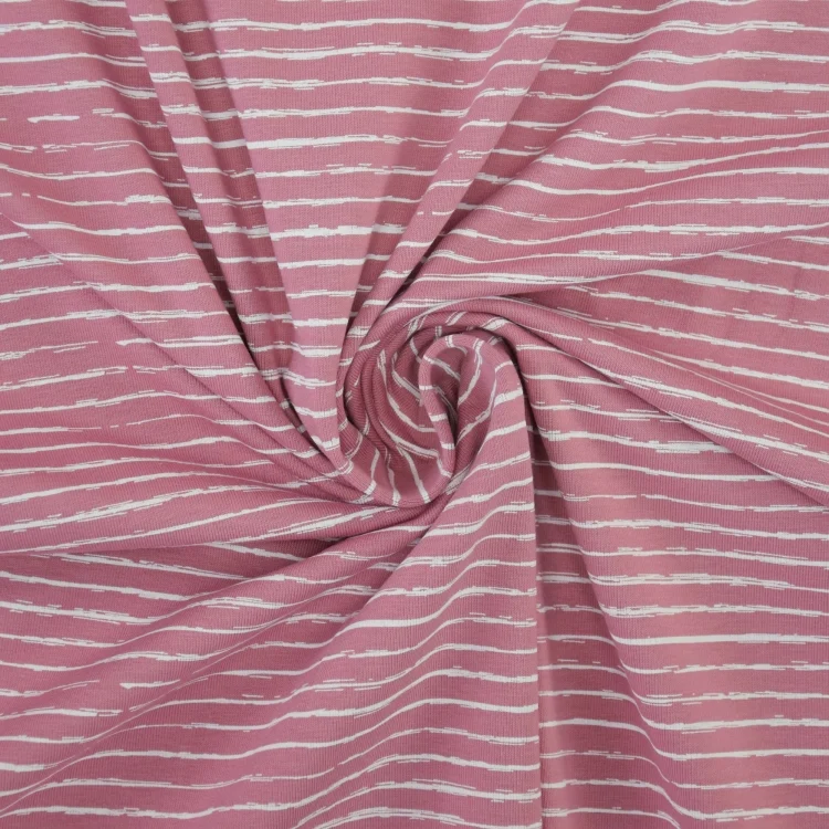 Baumwolljersey Scratchy Stripes, altrosa