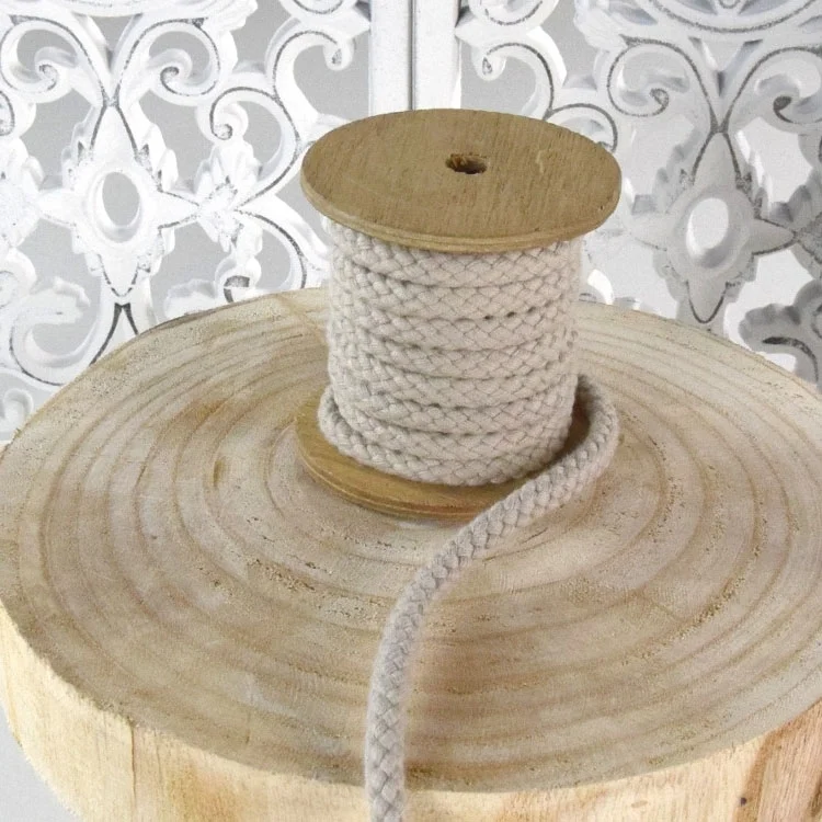 Baumwollkordel, 1cm, pastellbraun