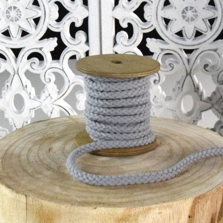 Baumwollkordel, 1cm, pastellgrau