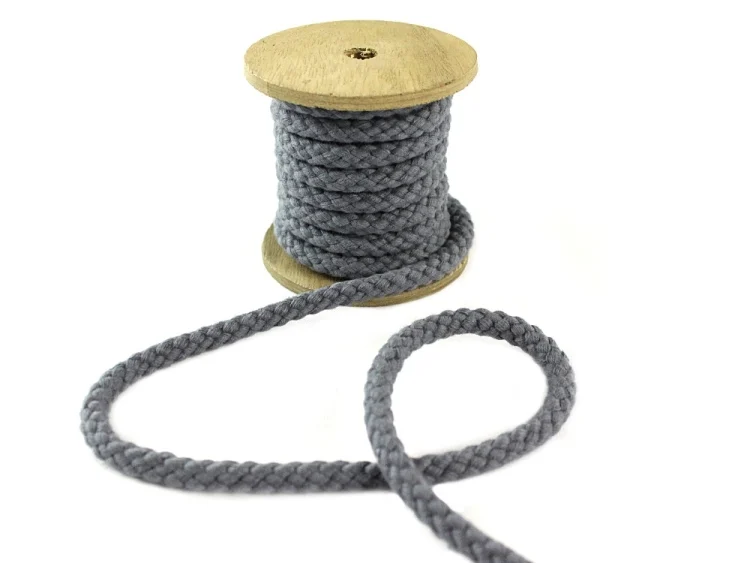 Baumwollkordel 8 mm, dunkelgrau