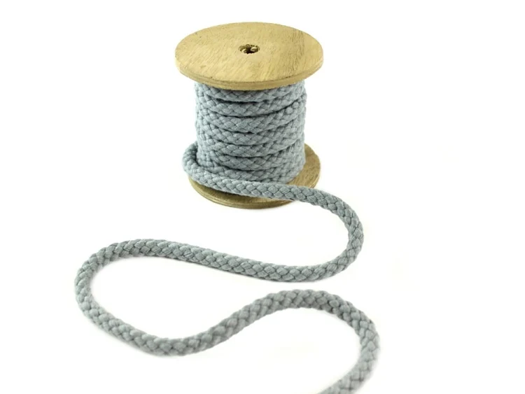 Baumwollkordel 8 mm, hellgrau