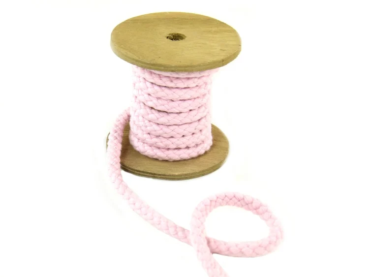 Baumwollkordel 8 mm, pastellrosa