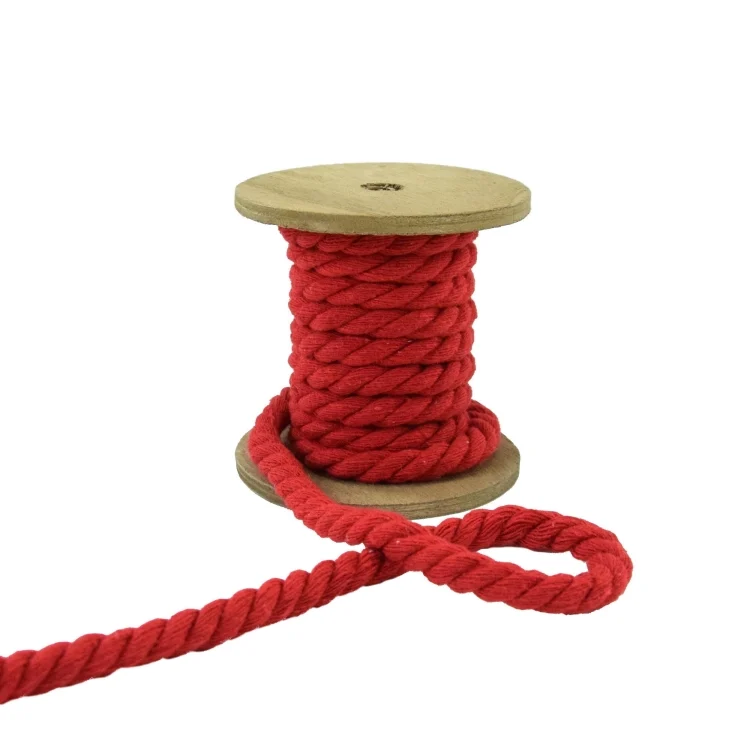 Baumwollkordel gedreht, 8 mm, rot