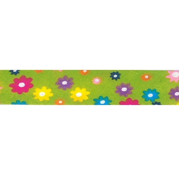 Blümchen Schrägband, 3 m Stck., apfelgrün