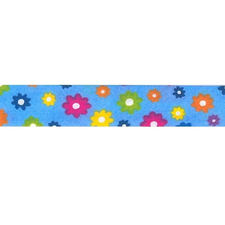 Blümchen Schrägband, 3 m Stck., blau