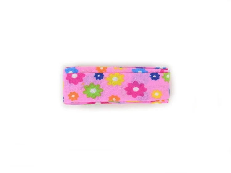 Blümchen Schrägband, 3 m Stck., pink