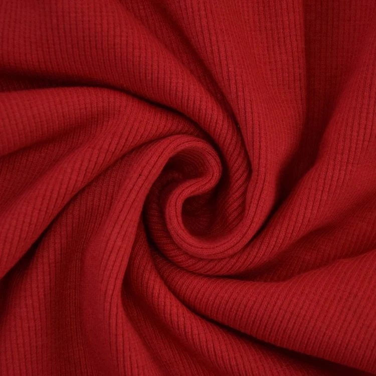 Bündchenstoff gerippt rot