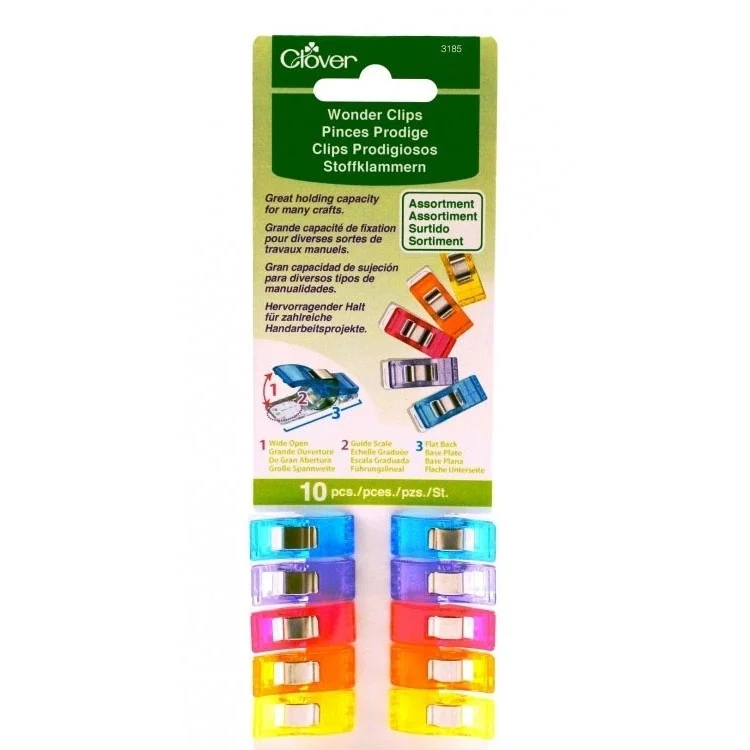 Clover Wonder Clips, Stoffklammern bunt, 10 Stk.