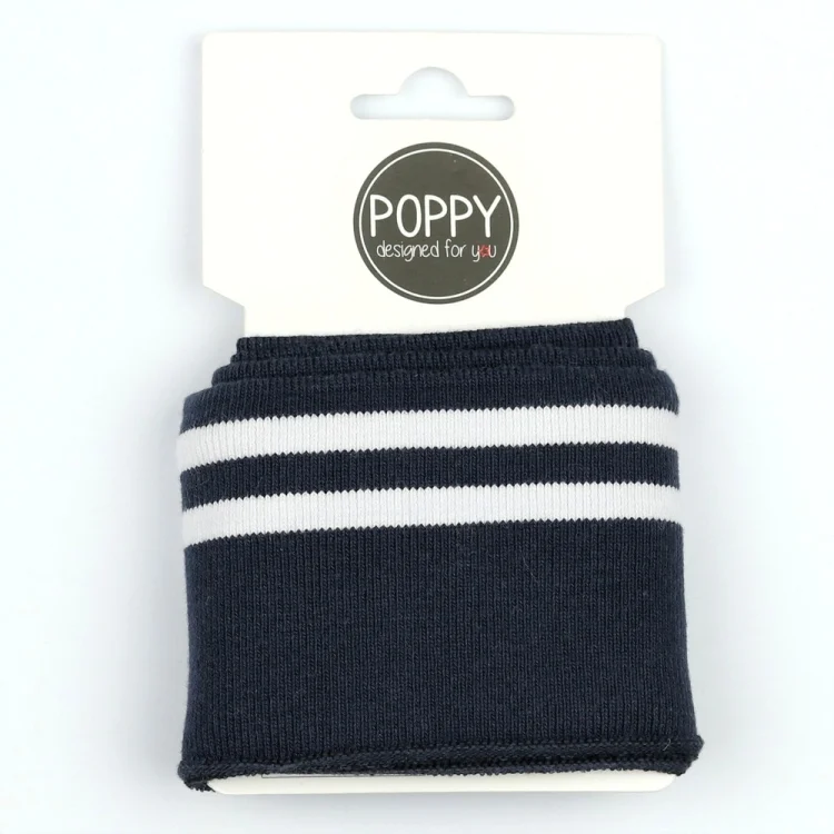 Cuff Bündchen Sporty Stripes, marineblau