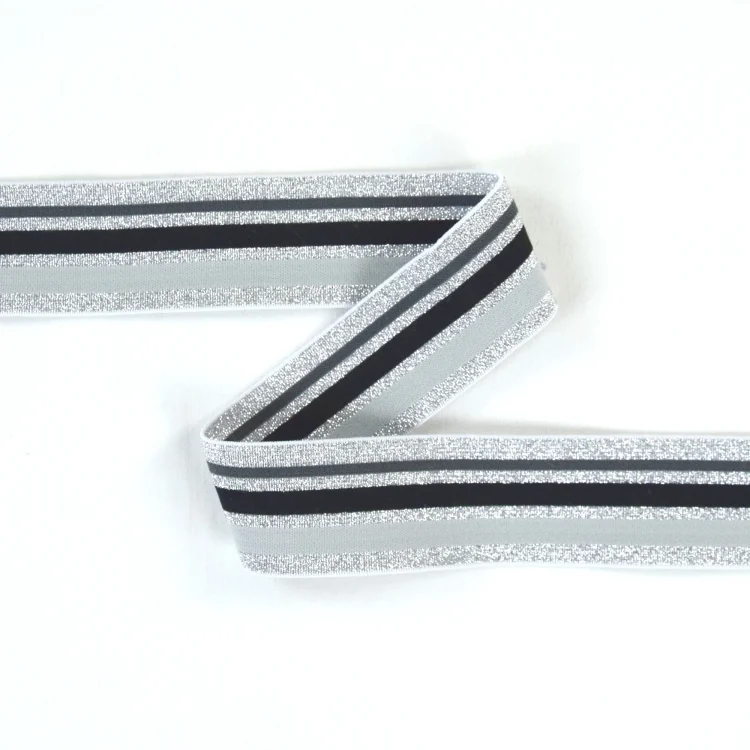 Elastikband Glitzer, 40 mm, Streifen 13