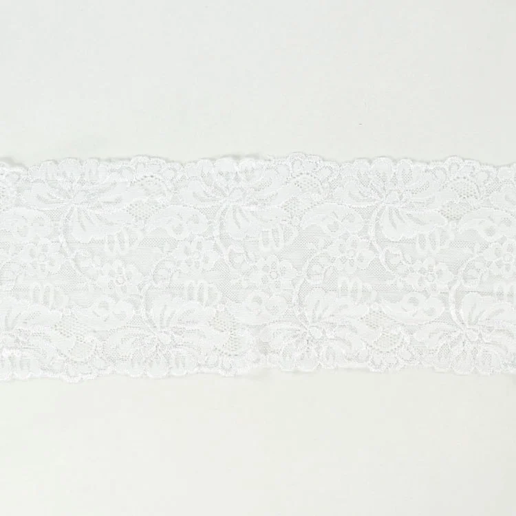 Elastische Spitze Blüten, weiss