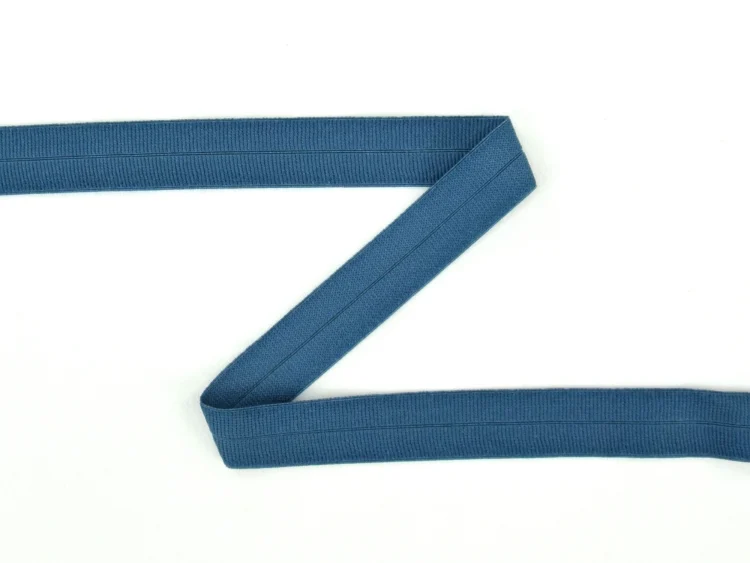 Elastisches Einfassband gerippt, jeansblau