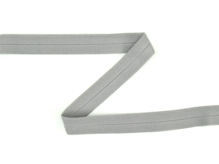Elastisches Einfassband gerippt, mittelgrau