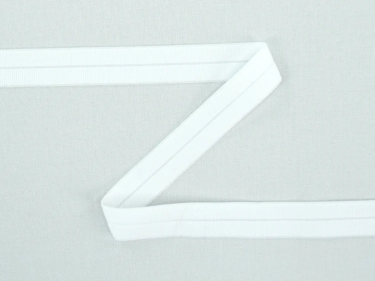 Elastisches Einfassband gerippt, weiss