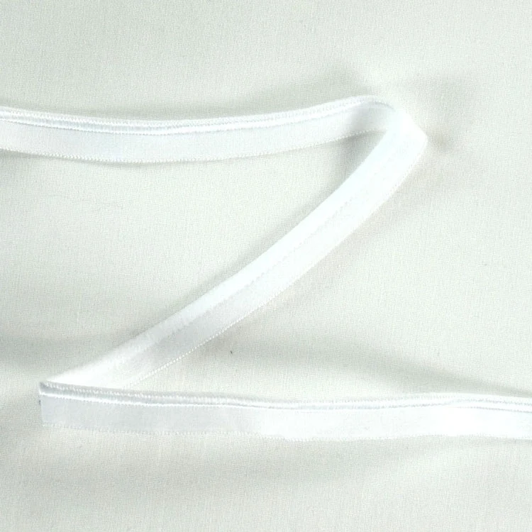 Elastisches glänzendes Paspelband, weiss 10 mm