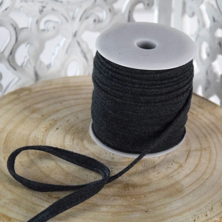 Elastisches Paspelband, dunkelgrau melange