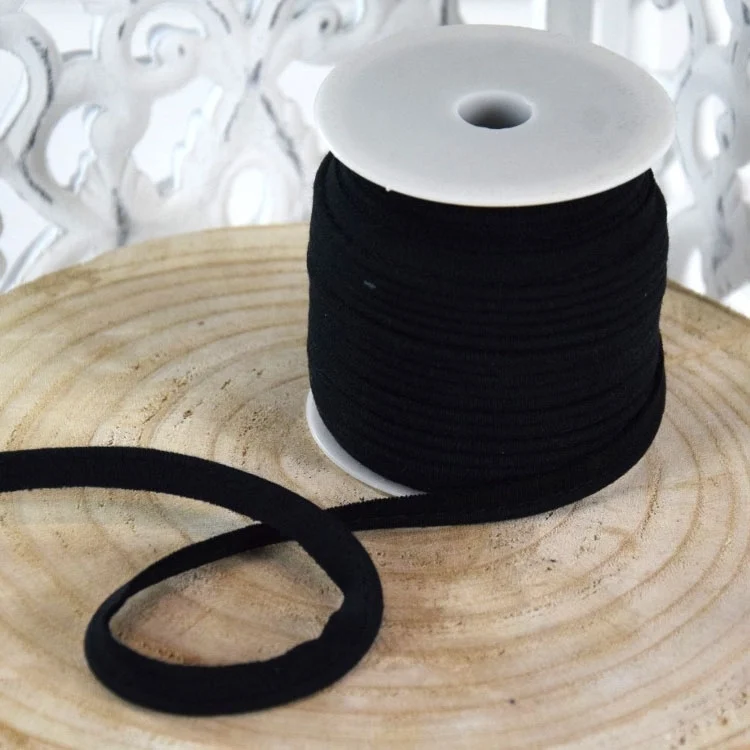 Elastisches Paspelband, schwarz