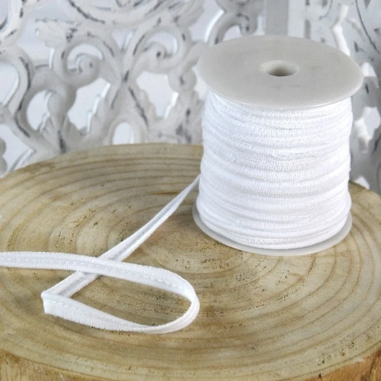 Elastisches Paspelband, weiss