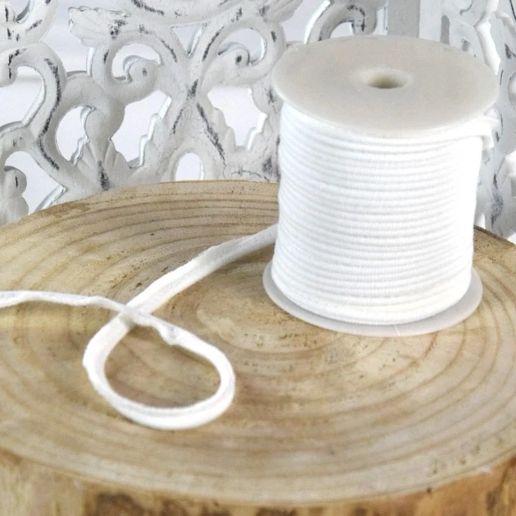 Elastisches Paspelband, wollweiss