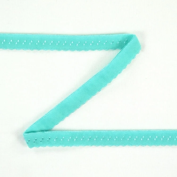 Elastisches Spitzen Einfassband mit Stickerei, ocean 12 mm