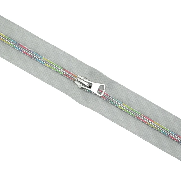 Endlos Reissverschluss hellgrau, multicolor