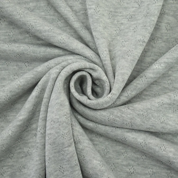 Feinstrickjersey Ajour, hellgrau