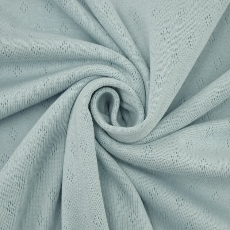 Feinstrickjersey Ajour, pastellblau