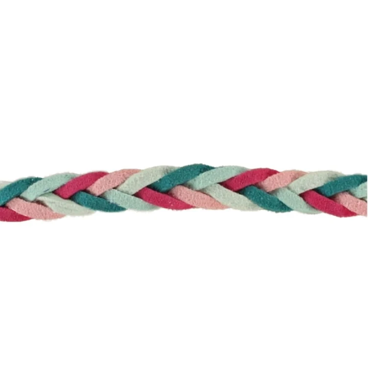 Geflochtenes Hoodieband Farbmix, petrol,pink,mint,rosa