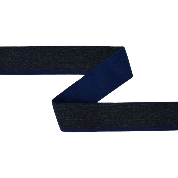 Gummiband Jeanslook Seitenstreifen, anthrazit - dunkelblau