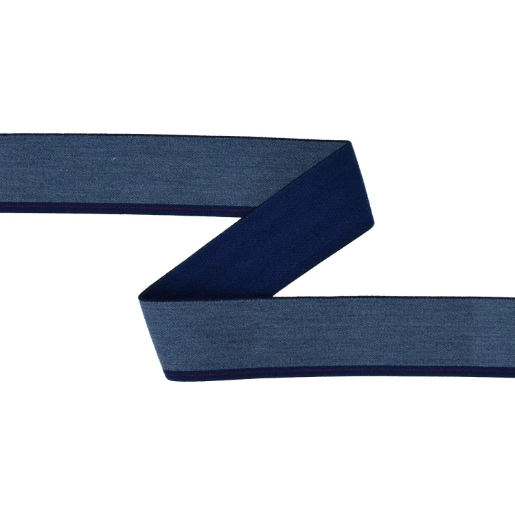 Gummiband Jeanslook Seitenstreifen, jeansblau - dunkelblau