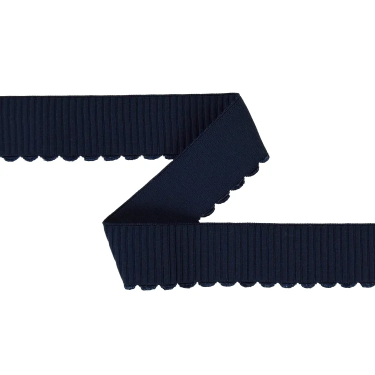 Gummiband mit Sticklitze 38 mm, marine