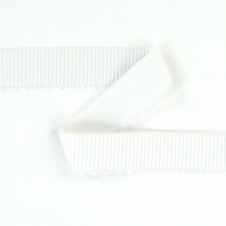 Gummiband mit Sticklitze 38 mm, weiss