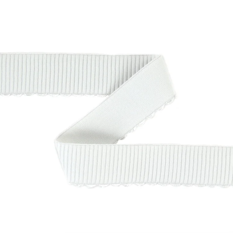 Gummiband mit Sticklitze 38 mm, wollweiss