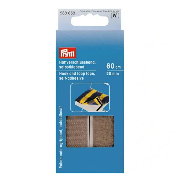 Haftverschlussband selbstkl. 20 mm grau