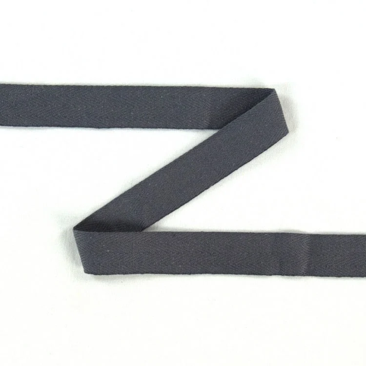 Köperband Baumwolle, 14mm, grau