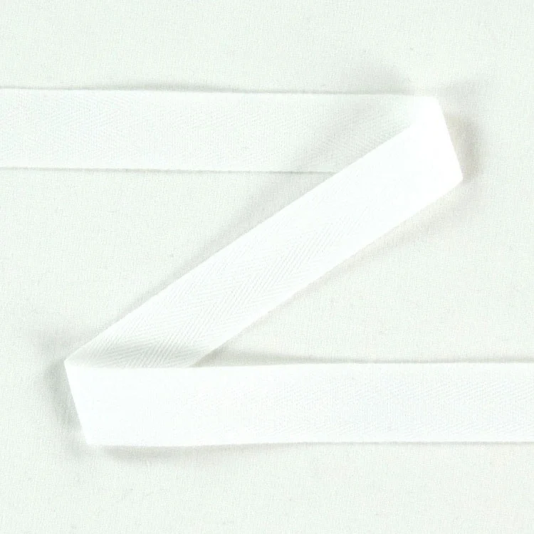 Köperband Baumwolle, 20 mm, weiss