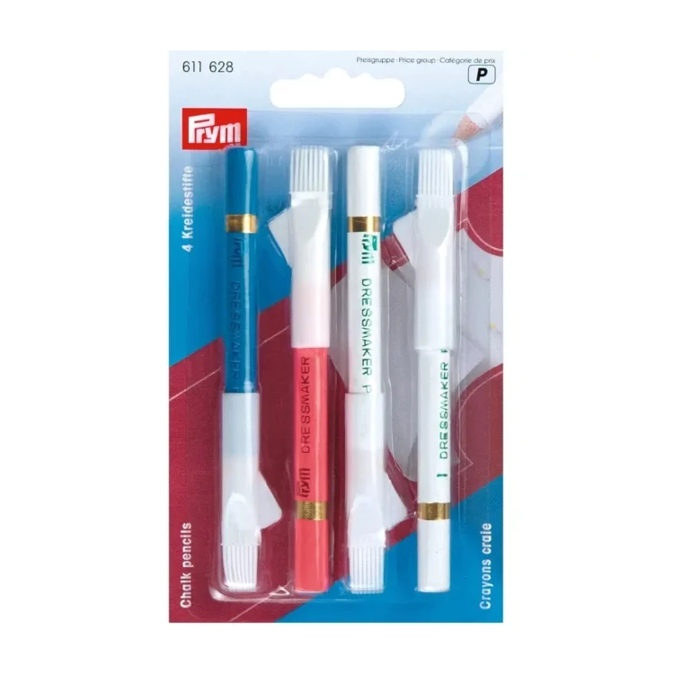 Kreidestifte mit Löschbürste farbig