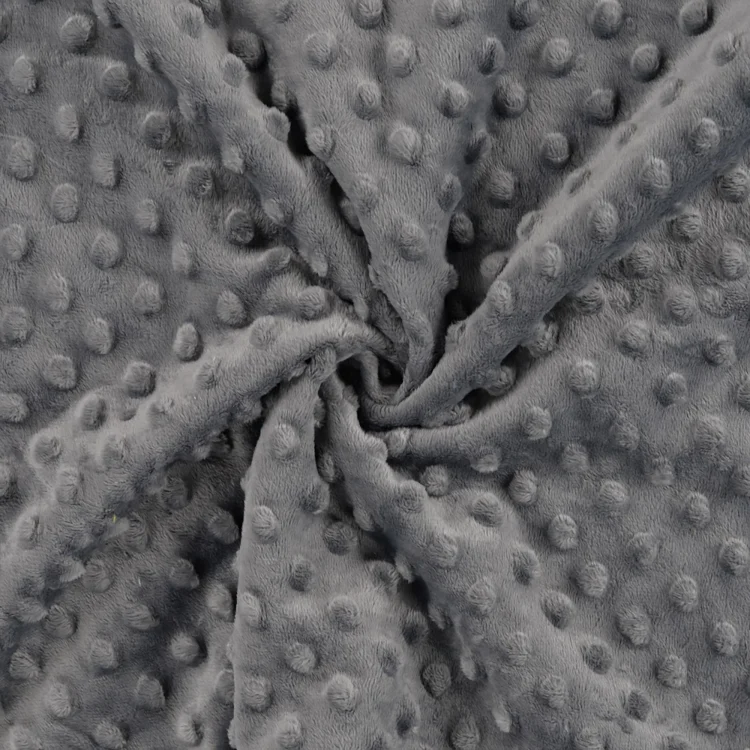 Kuschelfleece Minky Dots, dunkelgrau
