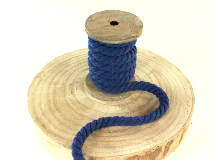 Mega Baumwollkordel gedreht, jeansblau 12 mm