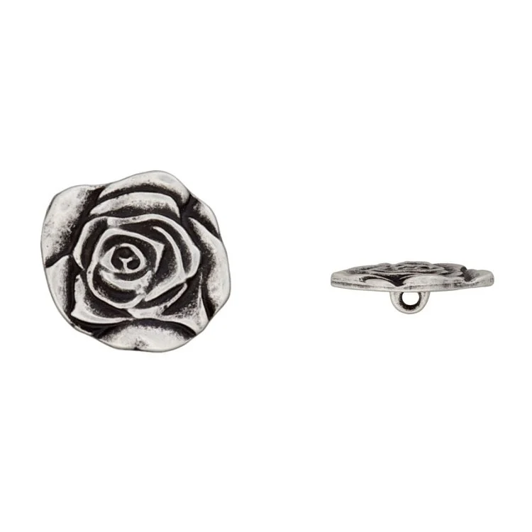 Metallösenknopf Rosen, 18 mm